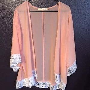 Peach and lace Kimono